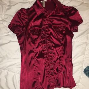 Red Satin Blouse
